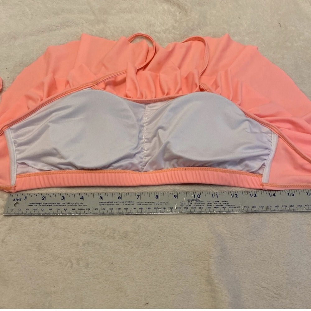 Peach Ruffle Halter Bikini Top - Picture 9 of 12